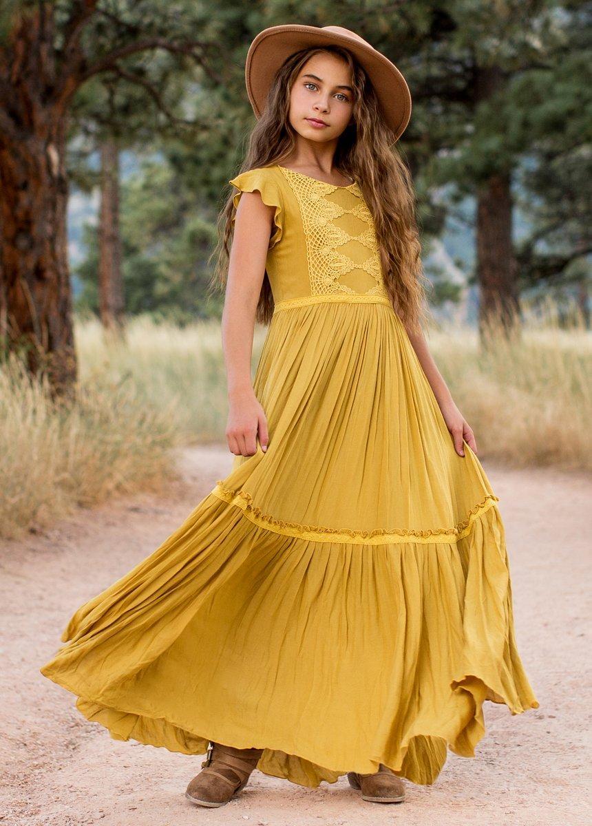 Viola Dress in Mustard Product Image