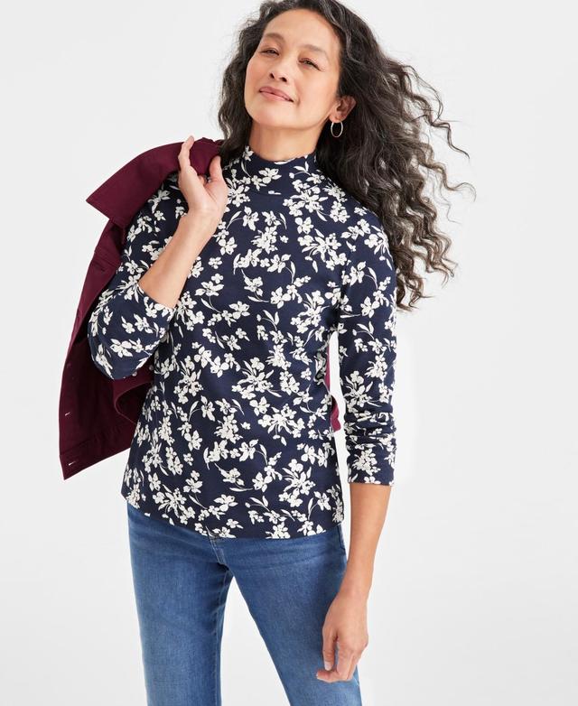 Style & Co Womens Printed Mock Neck Top, Created for Macys Product Image