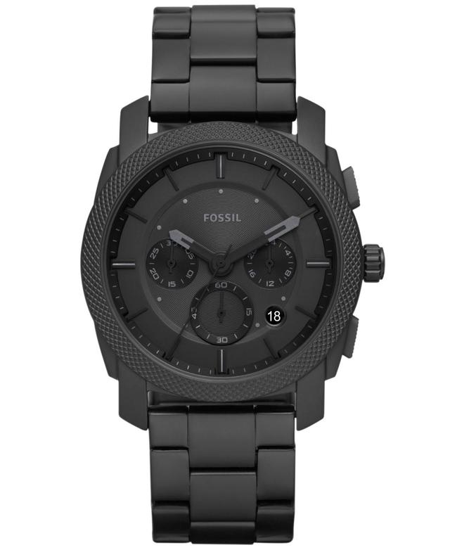 Fossil Mens Machine Chronograph Black Stainless Steel Bracelet Watch Product Image