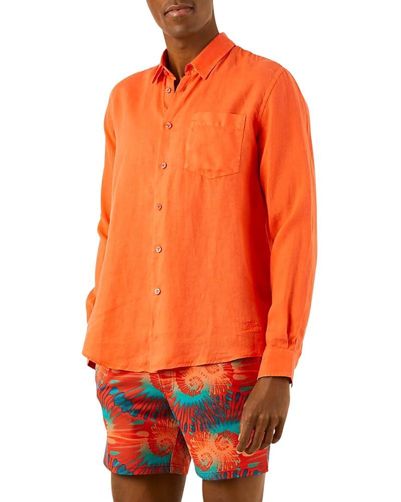 Mens Long-Sleeve Linen Shirt Product Image