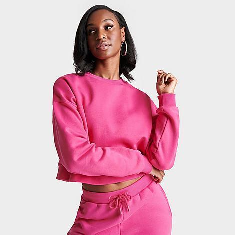 Pink Soda Sport Womens Cropped Crewneck Sweatshirt Product Image