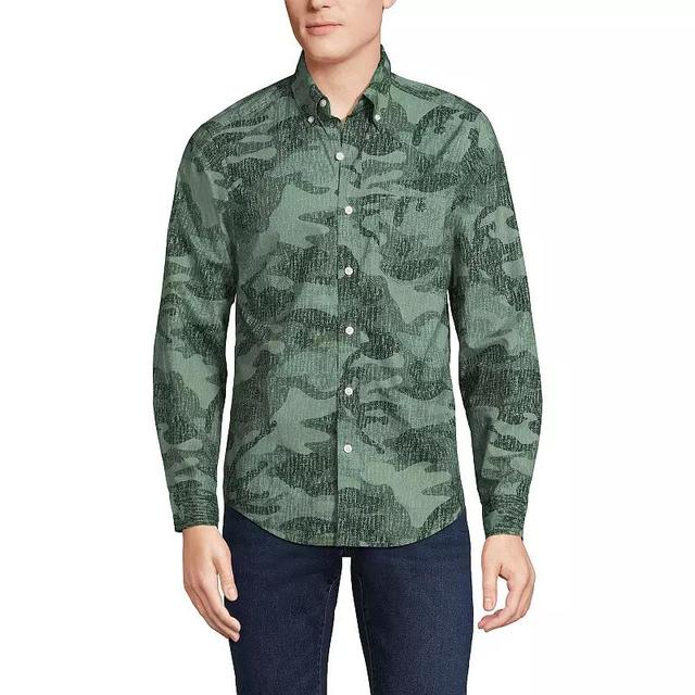 Lands End Mens Traditional Fit Essential Lightweight Poplin Shirt Product Image