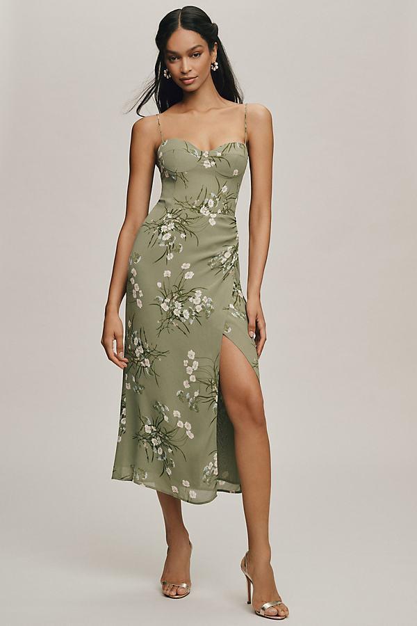 Reformation Kourtney Dress By Reformation in Green Size 6 Product Image