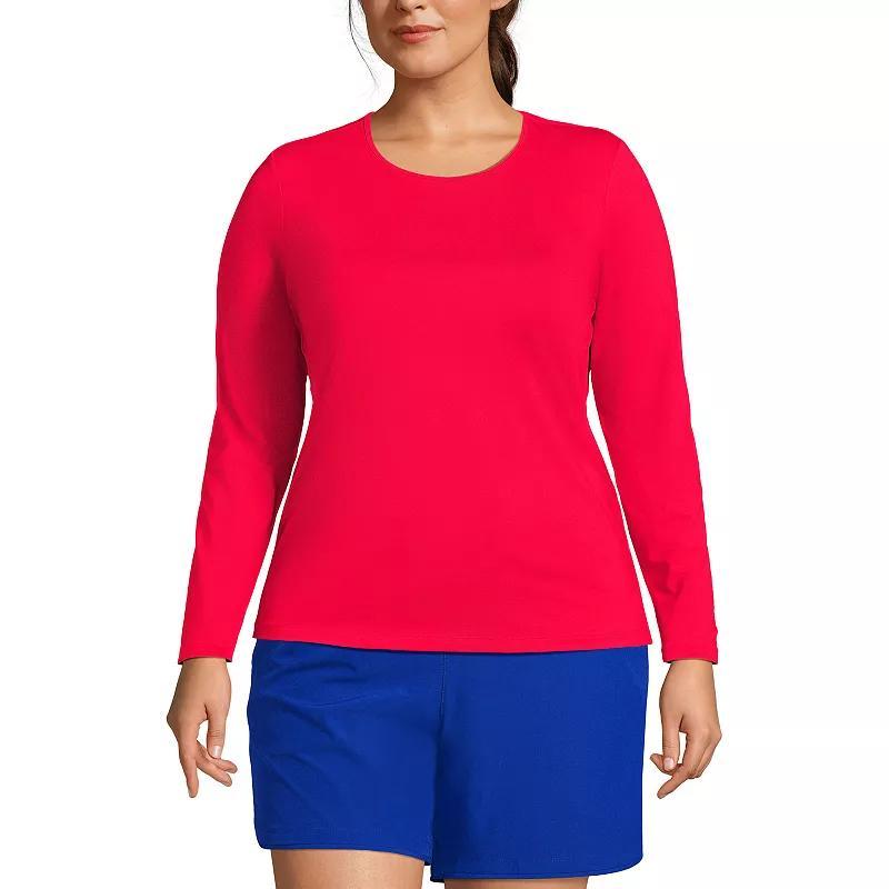 Plus Size Lands End UPF 50 Long Sleeve Rash Guard, Womens Product Image