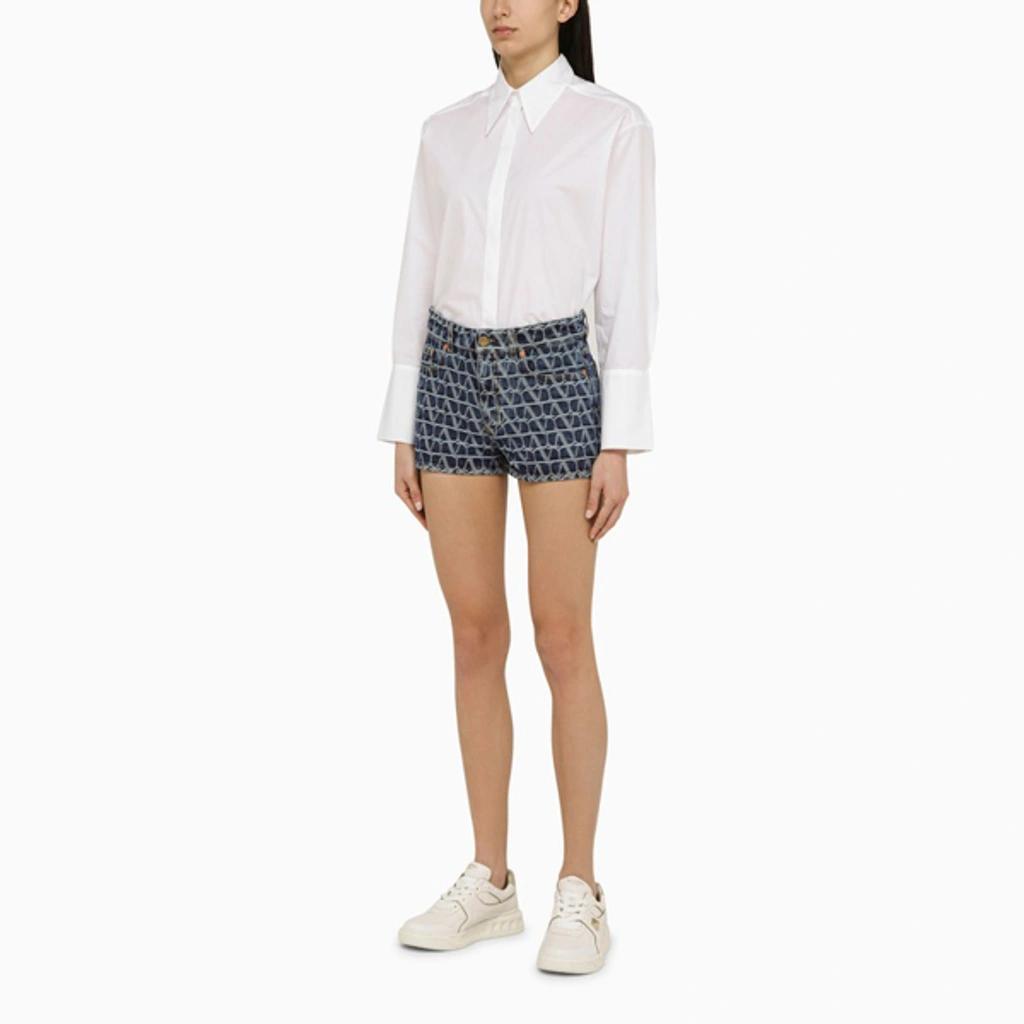 VALENTINO Toile Iconographe Denim Shorts Woman Denim 29 Product Image