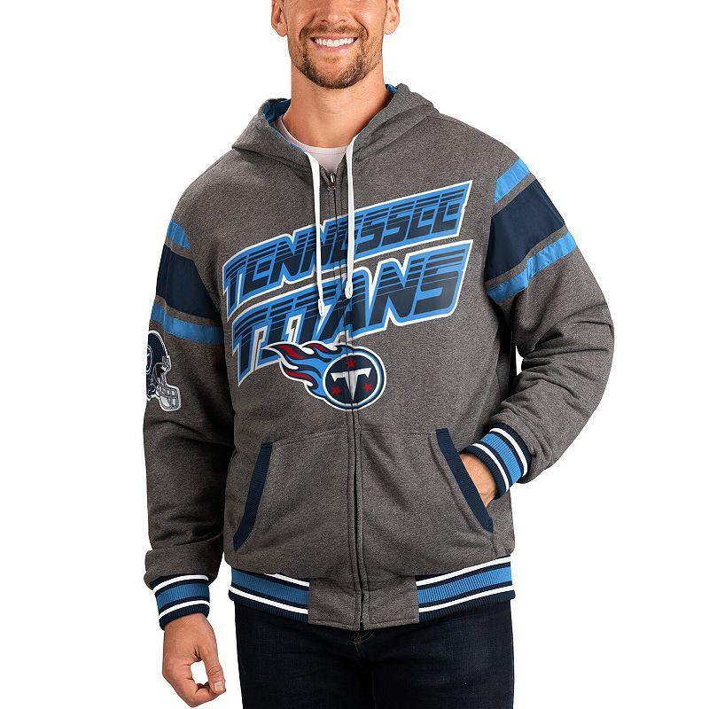 Mens G-III Sports by Carl Banks /Gray Tennessee Titans Extreme Full Back Reversible Hoodie Full-Zip Jacket Blue Product Image