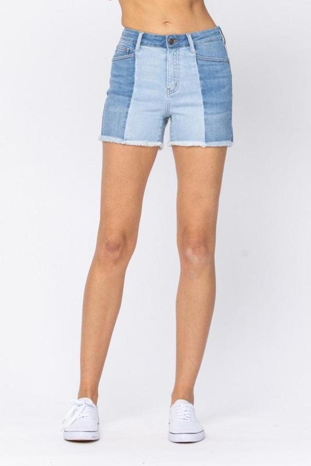 Judy Blue Contrast Panel Shorts Product Image