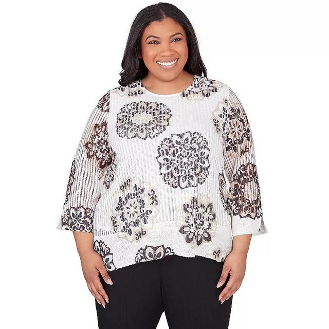 Plus Size Alfred Dunner Medallion Textured Top, Womens Product Image