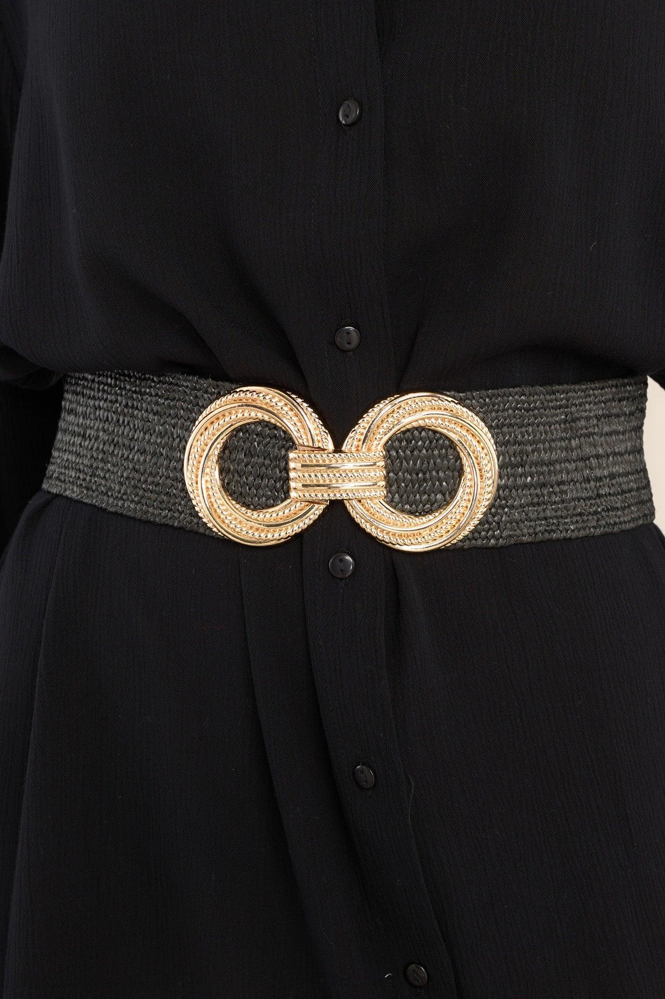 Subtly Intertwined Black Belt Product Image