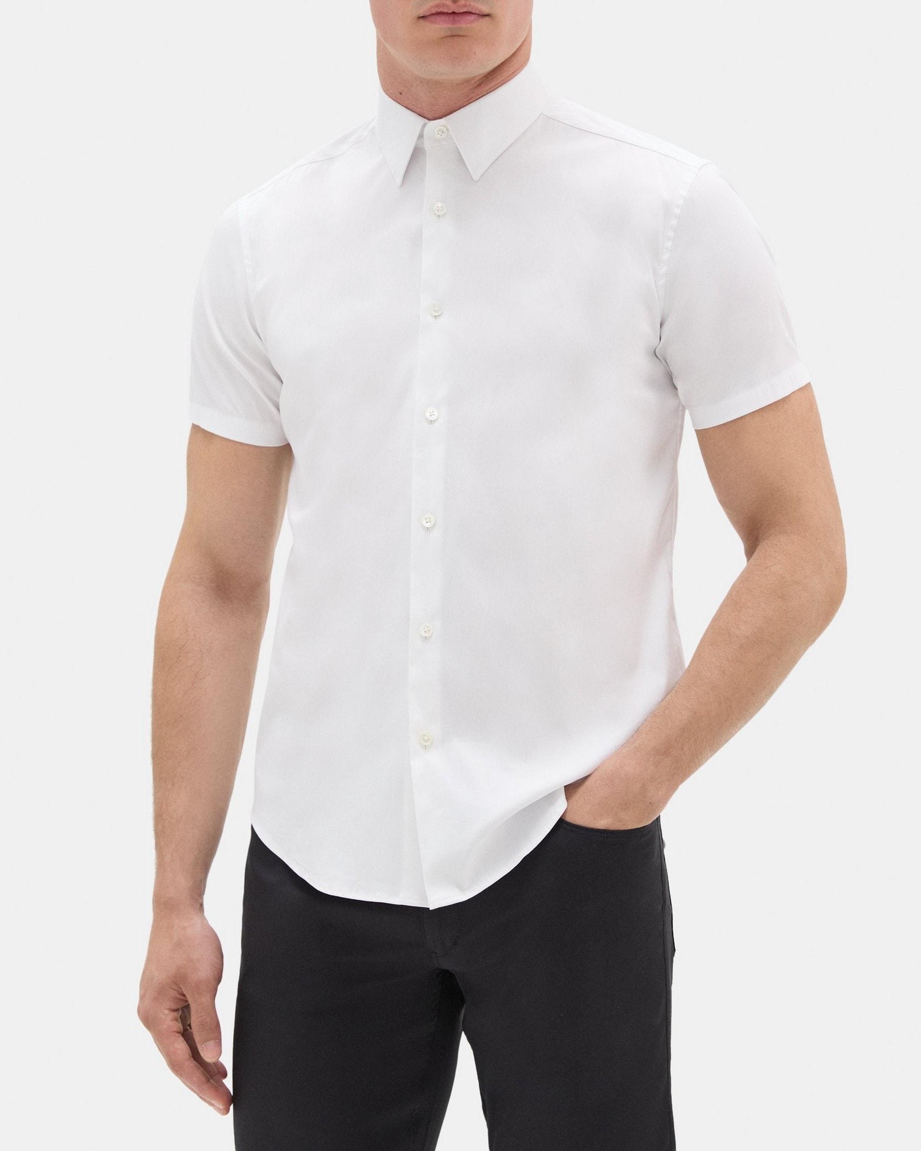 Tailored Short-Sleeve Shirt In Stretch Cotton Product Image