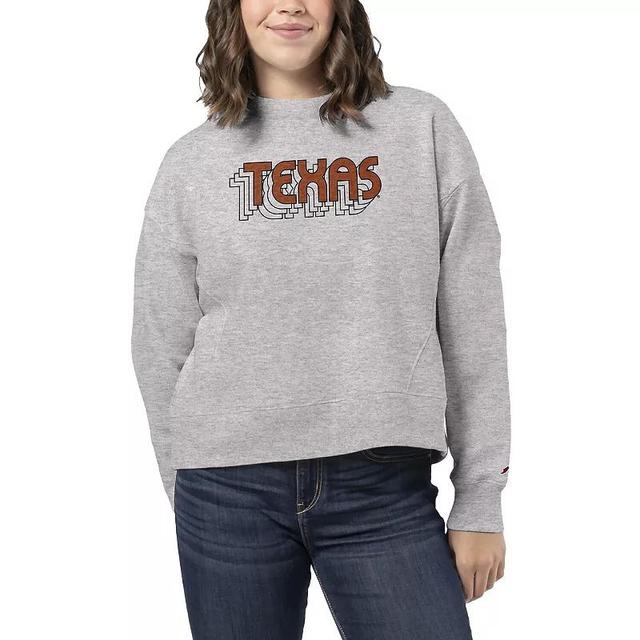 Womens League Collegiate Wear Ash Texas Longhorns Boxy Pullover Sweatshirt Product Image