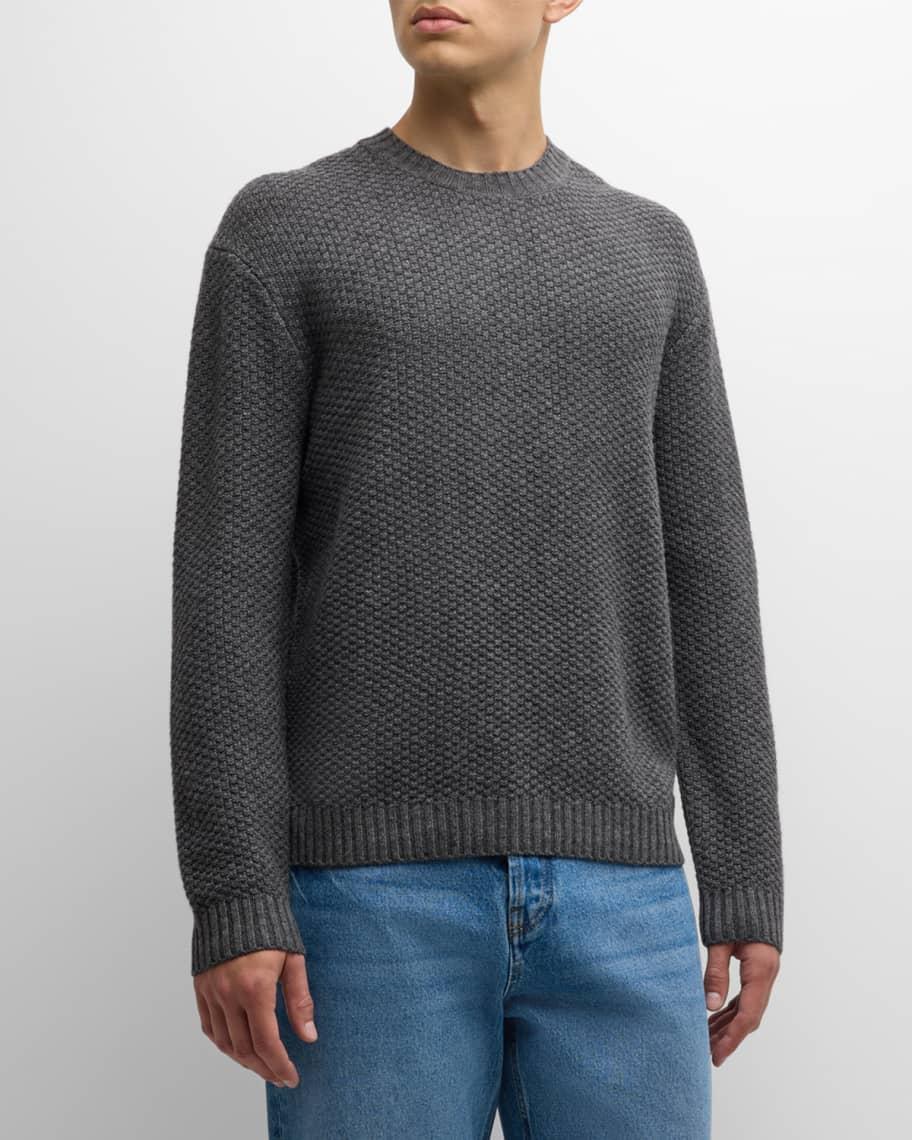 Mens Textured Wool-Cashmere Sweater Product Image