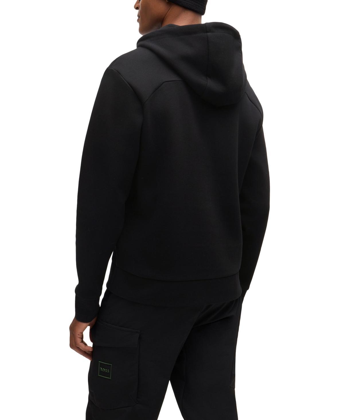 Soody Mirror Mens Cotton Blend Hoodie With Mirror-effect Logo In Black 001 Product Image