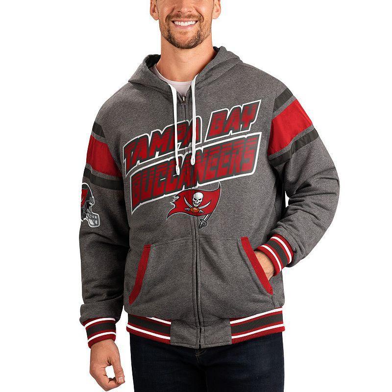 Mens G-III Sports by Carl Banks /Gray Tampa Bay Buccaneers Extreme Full Back Reversible Hoodie Full-Zip Jacket Product Image