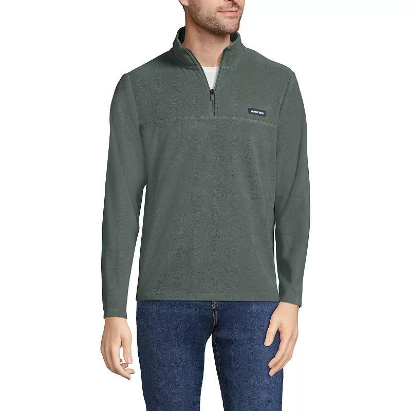 Lands' End Men's Lands' End Fleece Quarter-Zip Pullover, Size: Large, Dark Green - Size: L Product Image