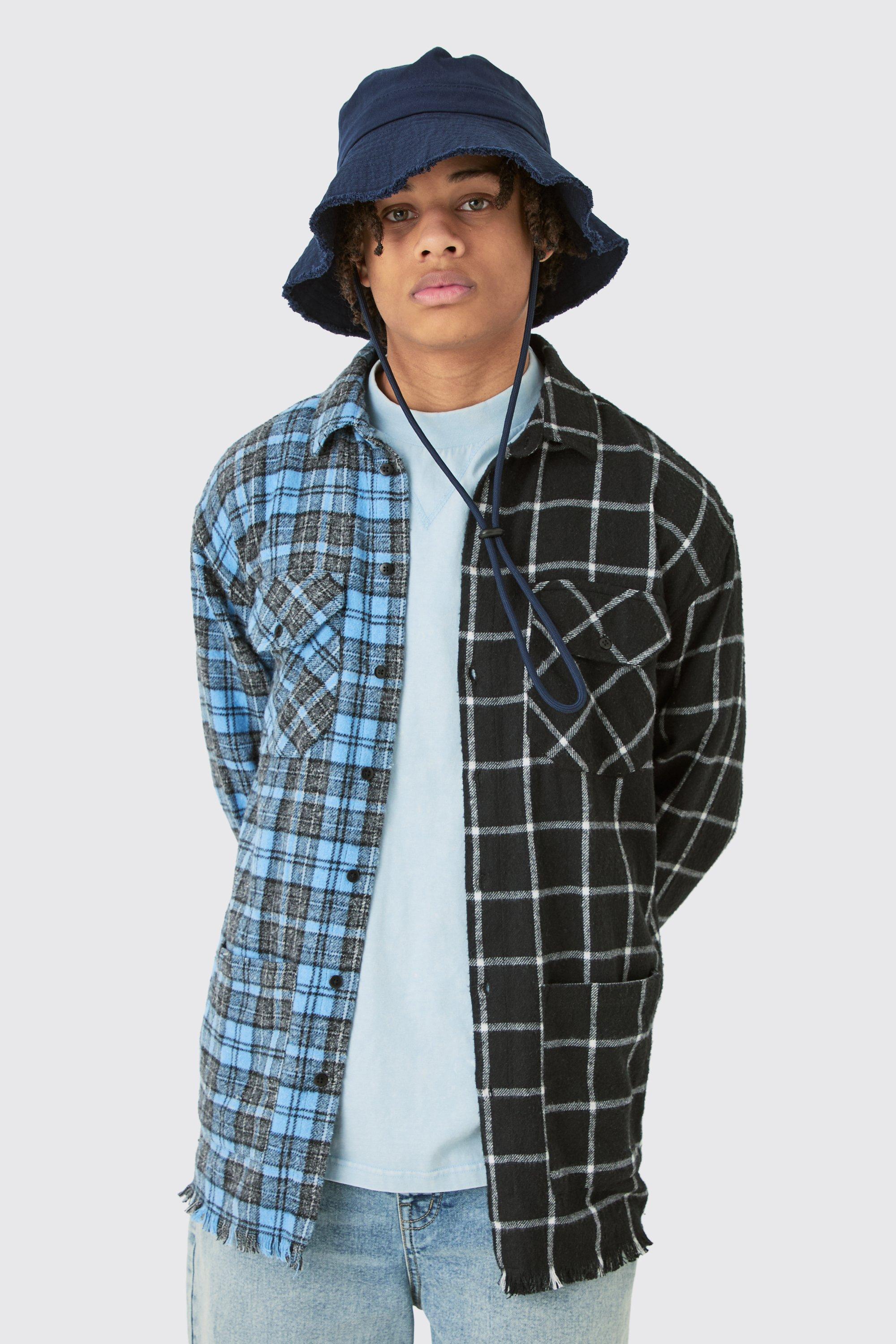 Multi Patchwork Check Shirt | boohooMAN USA Product Image