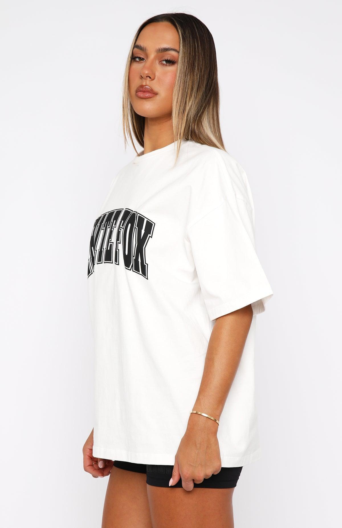 Decade Classics Varsity Oversized Tee White Product Image