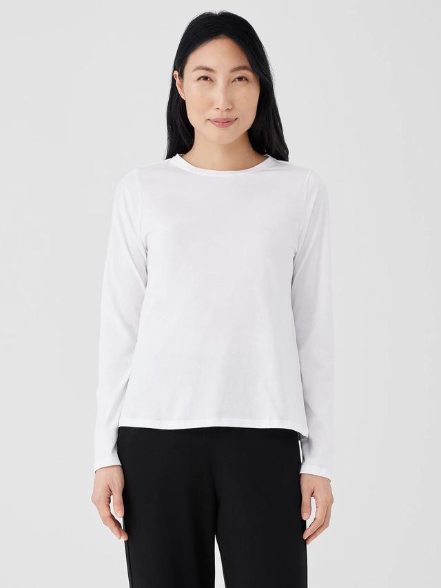 EILEEN FISHER Organic Pima Cotton Jersey Long-Sleeve Teefemale Product Image