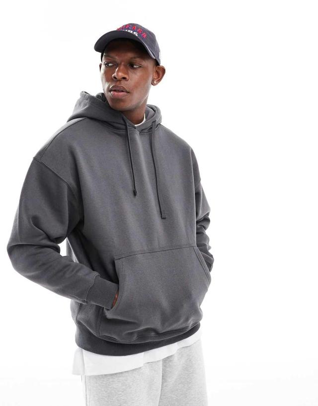 Pull&Bear basic hoodie in charcoal Product Image