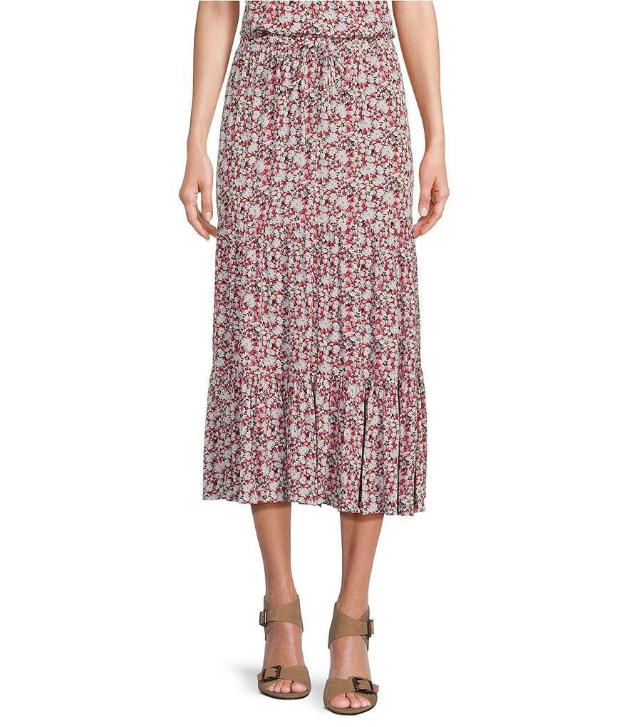 Nurture by Westbound Pull-On Midi Tiered A-Line Coordinating Skirt Product Image