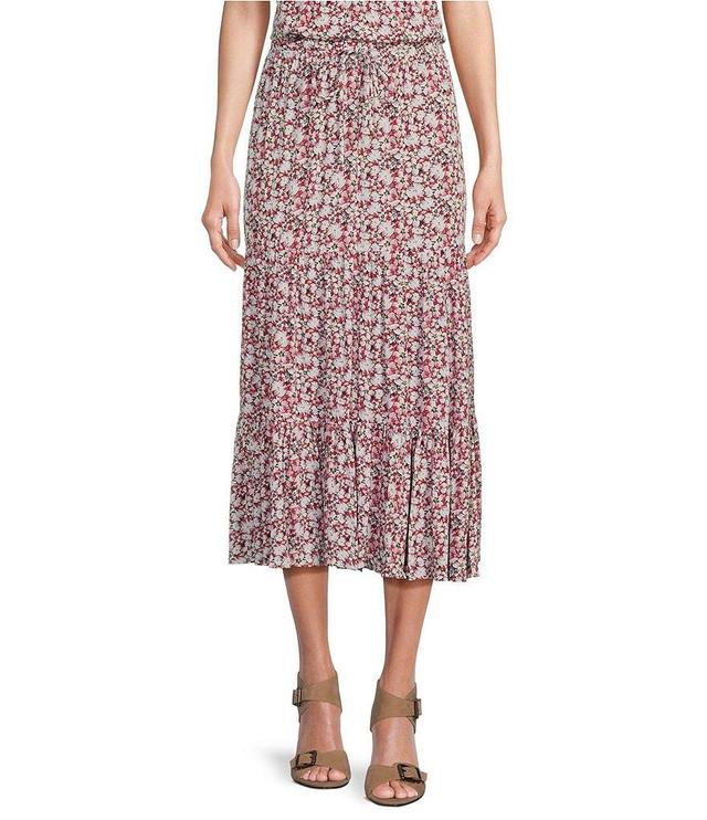 Nurture by Westbound Pull-On Midi Tiered A-Line Coordinating Skirt Product Image