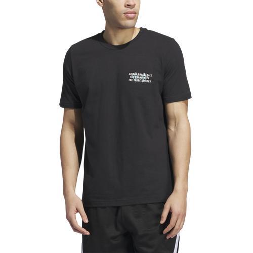 adidas Mens Nite Baller T-Shirt - Black/White Product Image