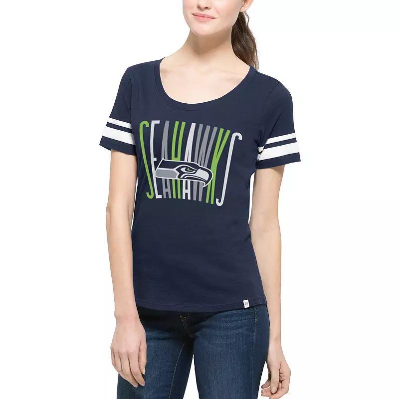 Womens 47 Brand College Seattle Seahawks Halfback Scoop T-Shirt Blue Product Image