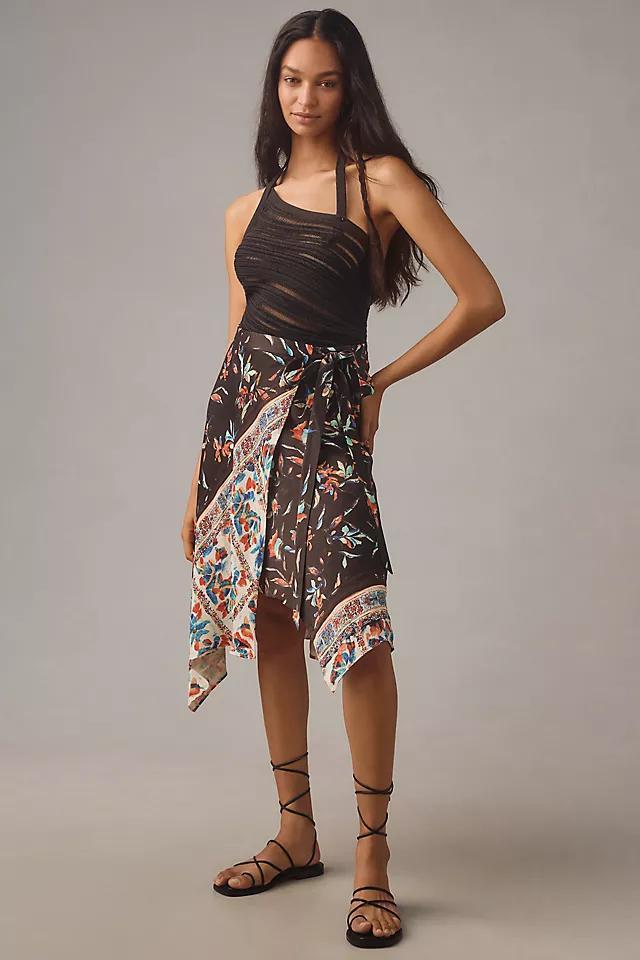 By Anthropologie Asymmetrical Wrap Midi Skirt Product Image