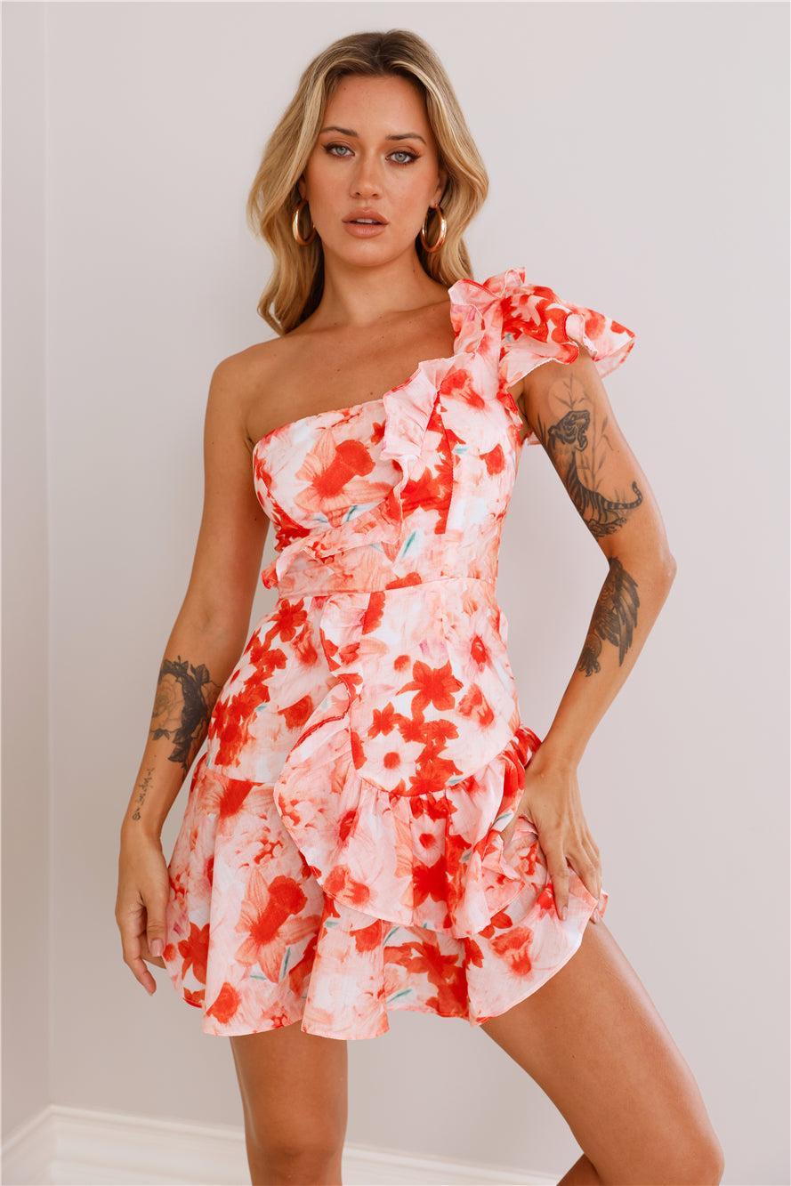 Ultimate Brunch One Shoulder Mini Dress Orange Product Image