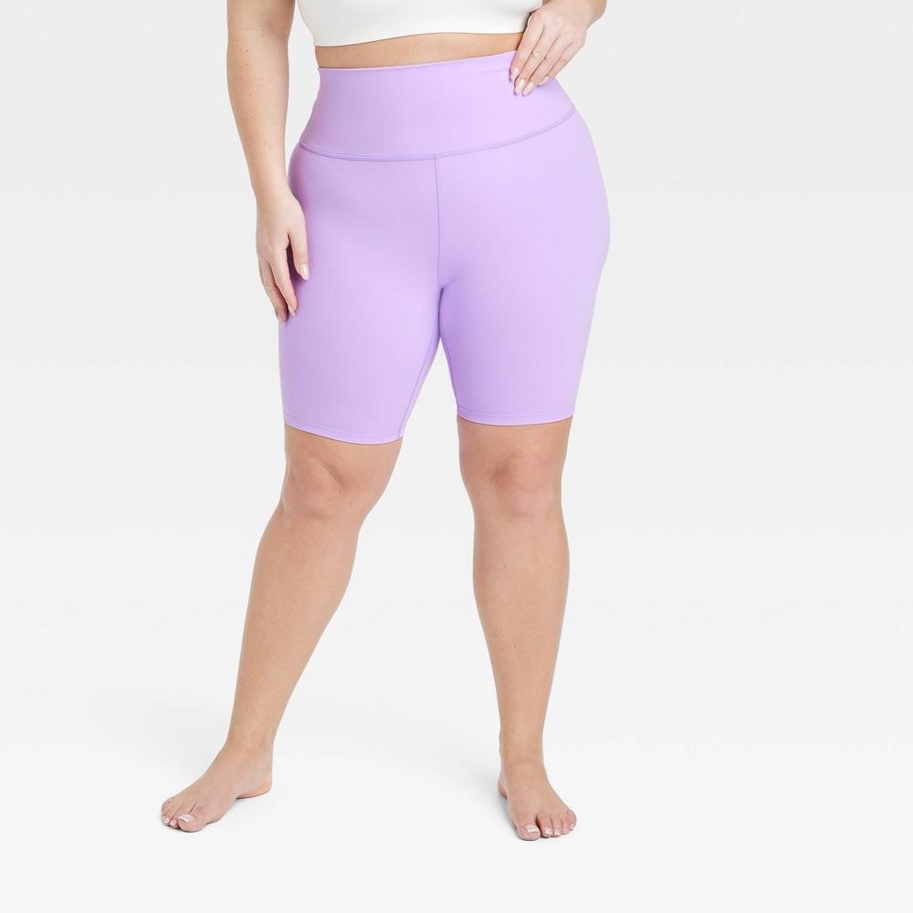 Womens Everyday Soft Ultra High-Rise Bike Shorts 8 - All In Motion Violet 3X product image