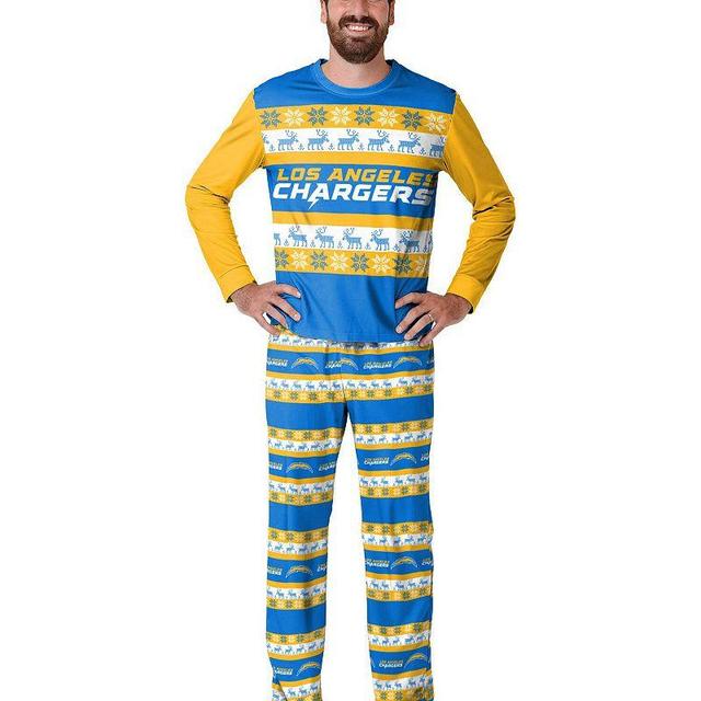 Mens FOCO Powder Blue Los Angeles Chargers Team Ugly Pajama Set Product Image