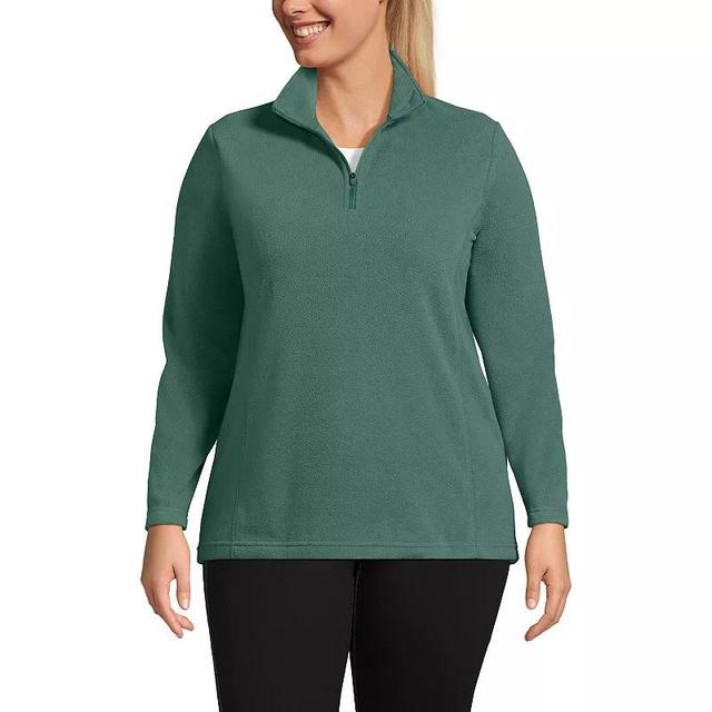 Petite Lands End 1/4-Zip Fleece Pullover, Womens Washed Green Product Image