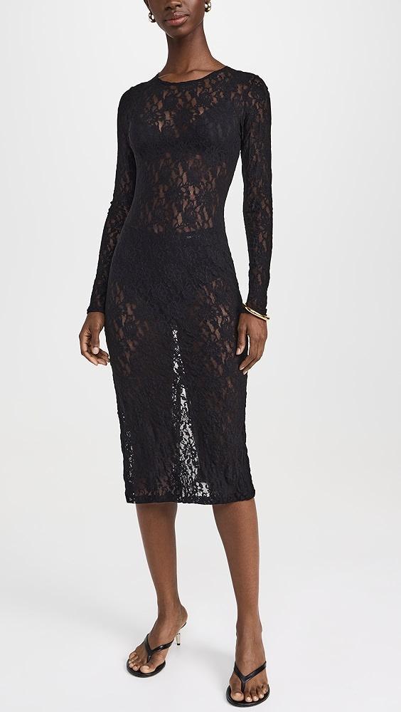 Hanky Panky Signature Lace Long Sleeve Midi Dress | Shopbop Product Image