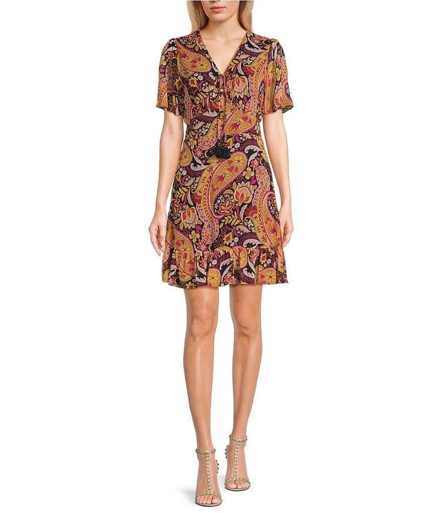 Jessica Simpson Lottie V-Neck Floral Print Dress Product Image