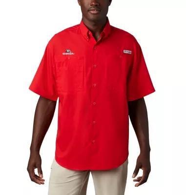 Columbia Men's Collegiate PFG Tamiami Short Sleeve Shirt - Georgia- Product Image