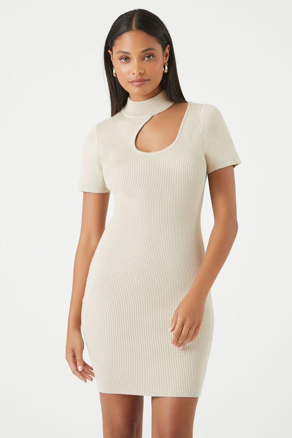 Ribbed Cutout Bodycon Mini Dress | Forever 21 Product Image