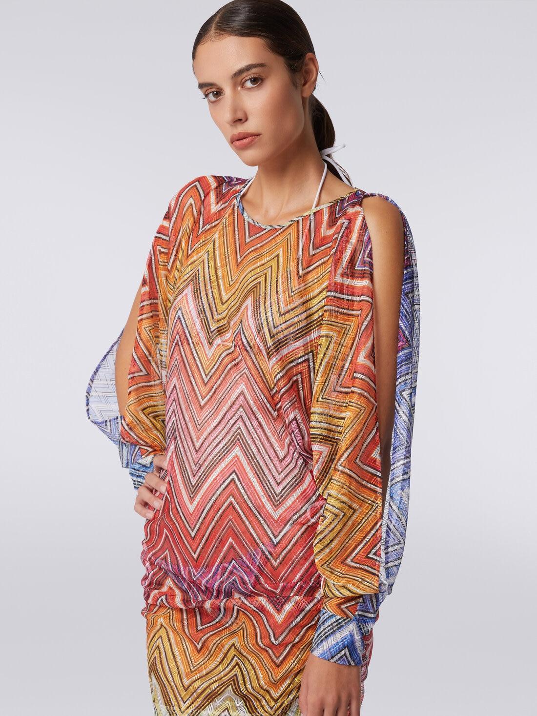 Short cover up dress in zigzag print fabric Multicoloured | Missoni Product Image