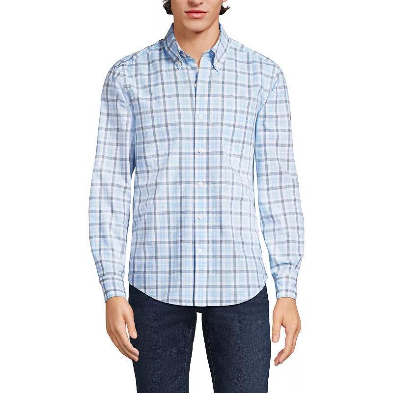 Lands End Mens Traditional Fit Essential Lightweight Poplin Shirt Product Image