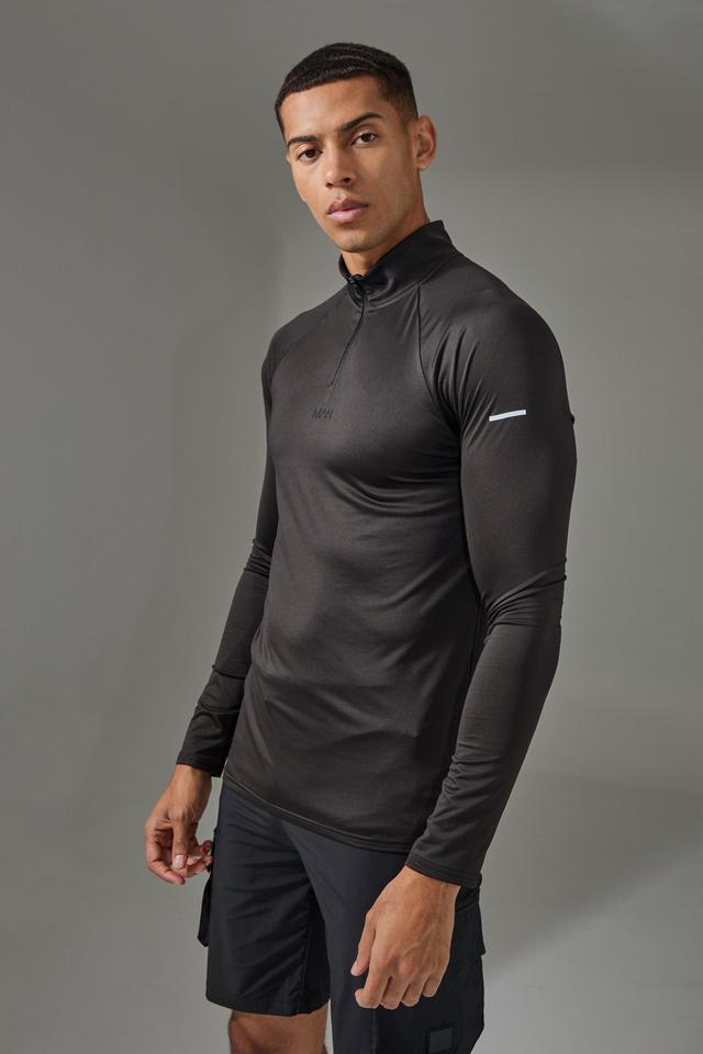 Man Active Performance Pro Muscle 1/4 Zip | boohooMAN USA Product Image