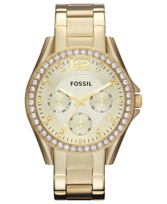 Fossil Womens Riley Rose Gold Plated Stainless Steel Bracelet Watch 38mm Product Image