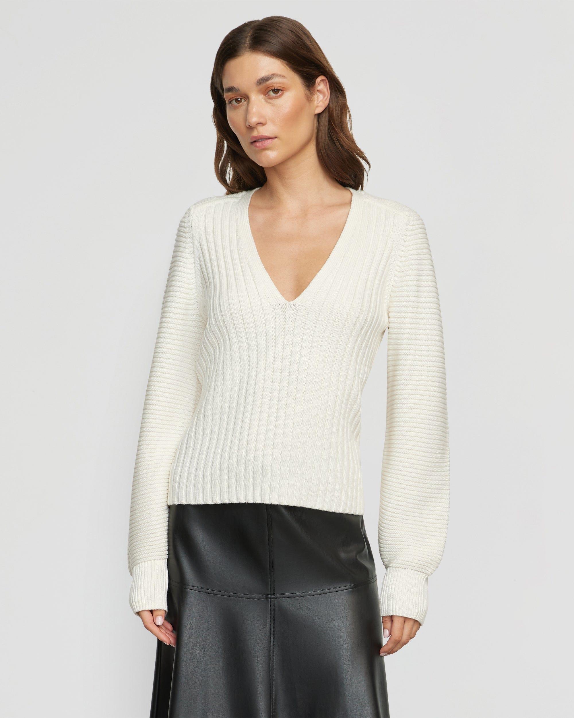 Sanne Ottoman-Knit V-Neck Sweater Product Image