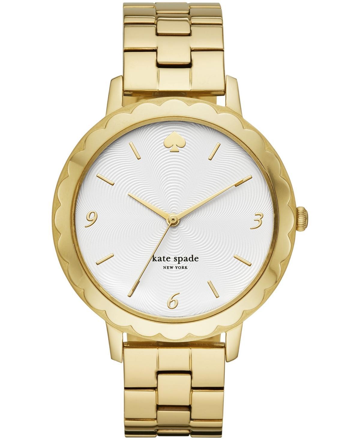 kate spade new york Womens Morningside Scallop Three-Hand Gold-Tone Stainless Steel Watch 38mm, KSW1494 - Gold-Tone Product Image