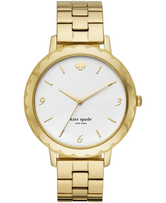 kate spade new york Womens Morningside Scallop Three-Hand Gold-Tone Stainless Steel Watch 38mm, KSW1494 - Gold-Tone Product Image