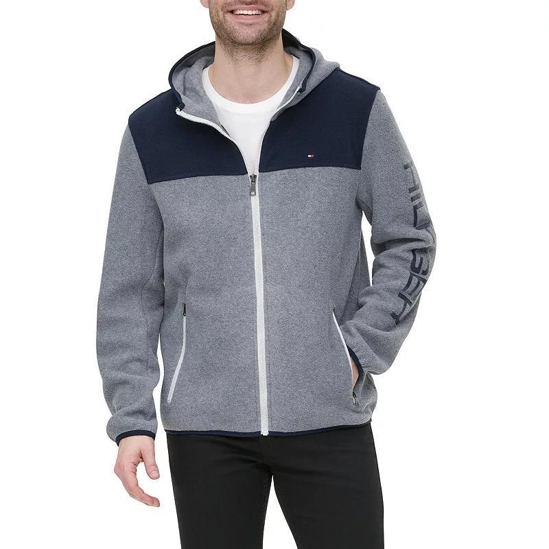 Mens Tommy Hilfiger Fleece Colorblock Hooded Jacket Product Image