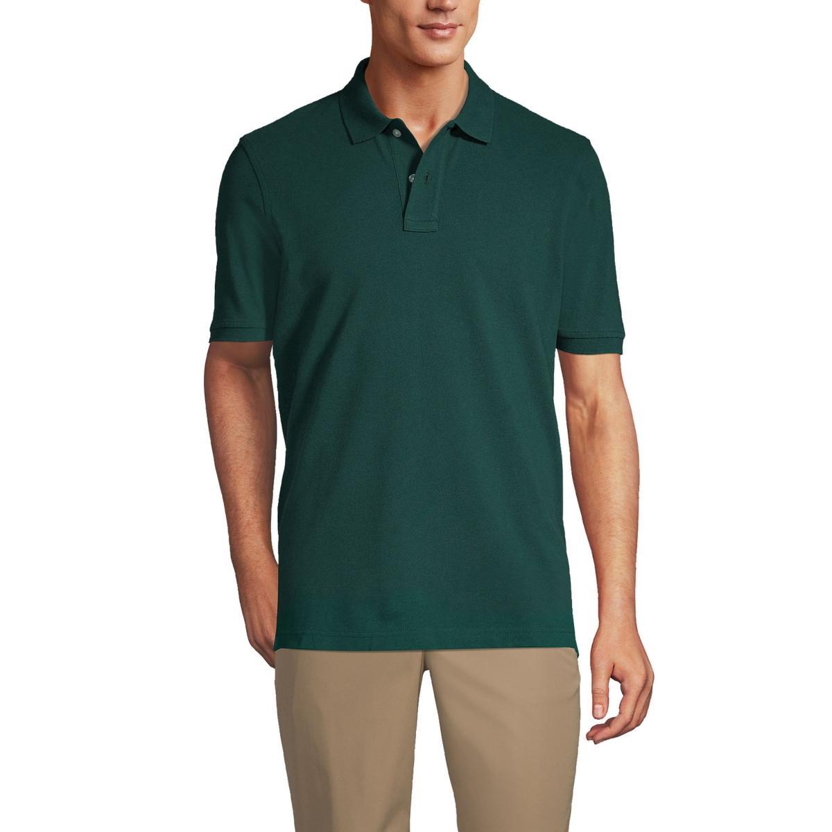 Lands End School Uniform Mens Tall Short Sleeve Mesh Polo Shirt Product Image