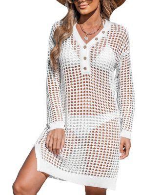 Womens Ocean Side Netted Cover-Up Dress Product Image