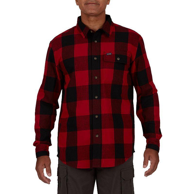 Mens Smiths Workwear Relaxed-Fit Buffalo Plaid Flannel Button-Down Shirt Brown Black Product Image