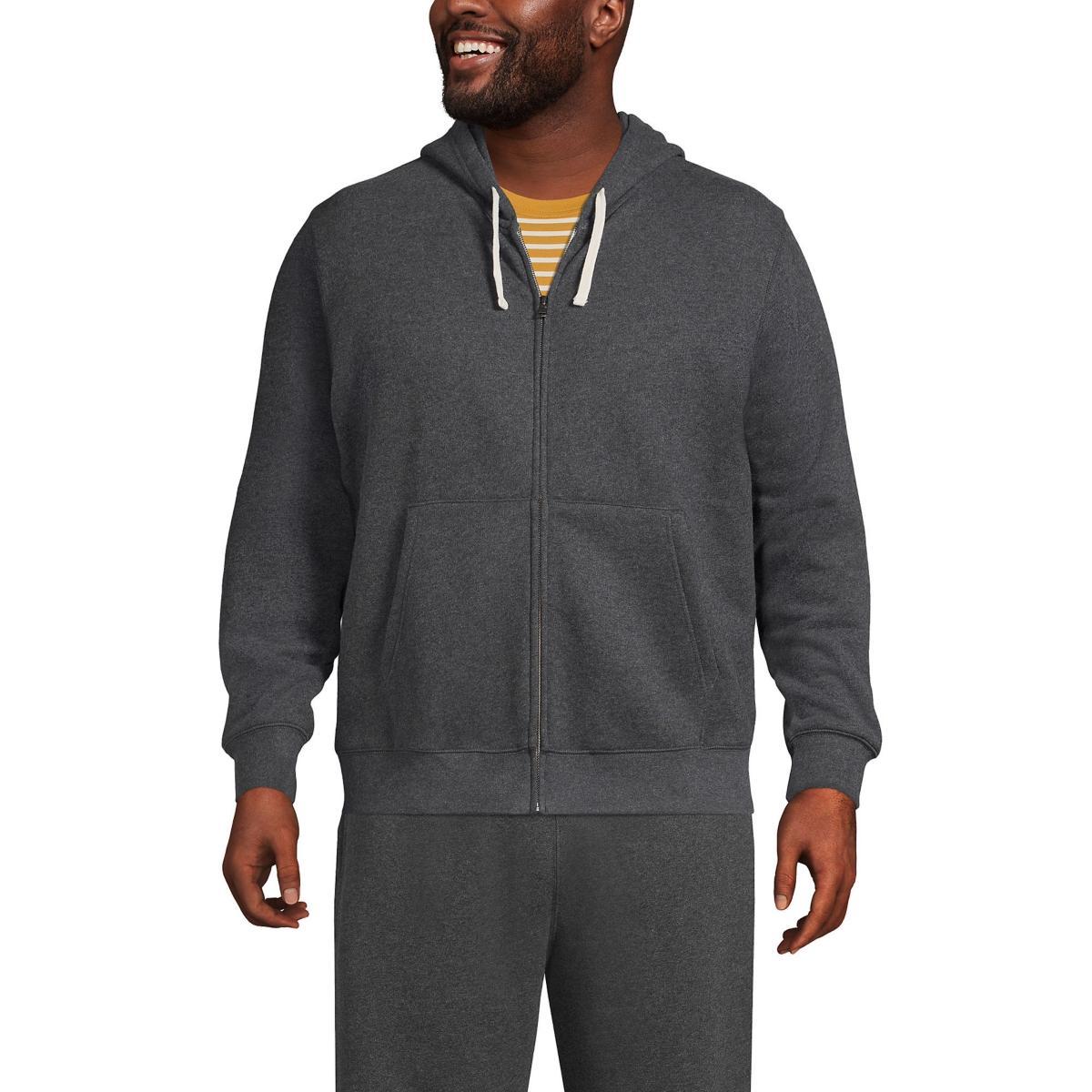 Mens Lands End Serious Sweats Full-Zip Hoodie Gray Grey Product Image