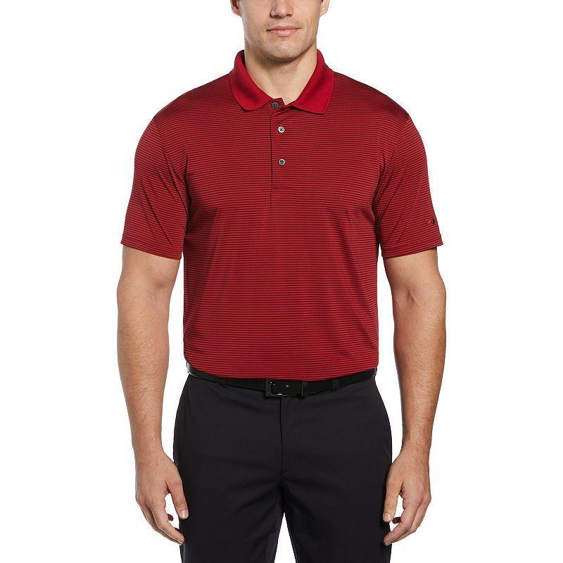 Mens Grand Slam Off Course Championship Striped Golf Polo Red Pepper Product Image