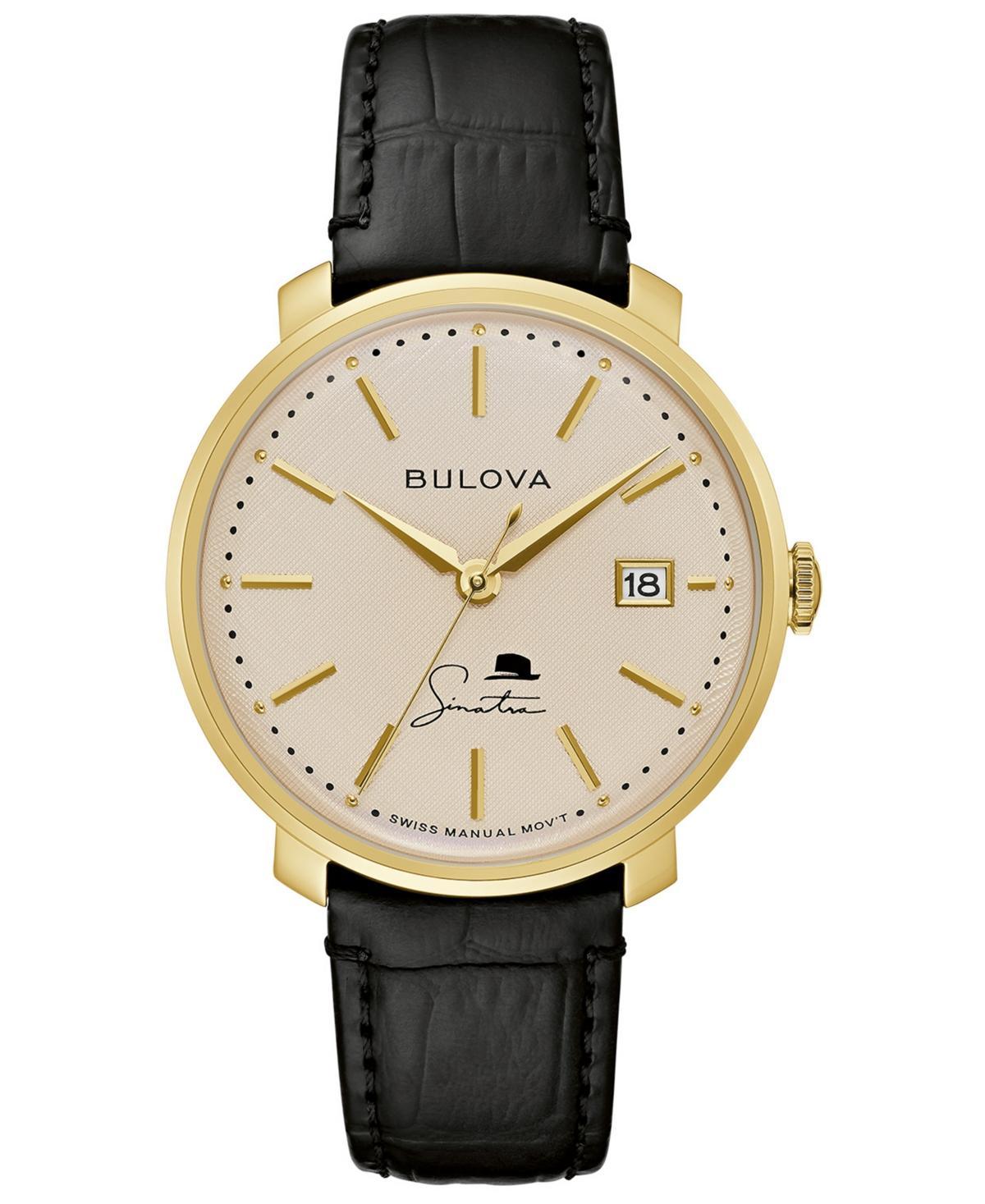 Men's Bulova Frank Sinatra 'The Best is Yet To Come' Collection Gold-Tone Strap Watch with Ivory Dial (Model: 97B195) Product Image